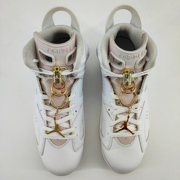 Nike Women’s Air Jordan 6 Retro White Leather Sneakers DH9696-100 Size 9 - Picture 4 of 8